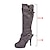 cheap Women&#039;s Boots-Women&#039;s Boots Suede Shoes Stilettos Slouchy Boots Outdoor Daily Solid Color Mid Calf Boots Winter Stiletto Heel Round Toe Elegant Vintage Sexy PU Zipper Black Gray