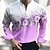 cheap Men&#039;s Henley Shirt-Men&#039;s Shirt Floral V Neck Yellow Pink Blue Purple Light Blue Outdoor Street Long Sleeve Print Clothing Apparel Fashion Streetwear Designer Casual