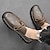 billige Håndlagde sko til herrer-Herre En pedal Retro Håndlagde sko Gange Fritid Daglig Lær Bekvem Ankelstøvler Tøfler Svart Kakifarget Vår Høst