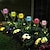 baratos Luzes e lanternas de caminho-jardim tulipa forma de flor led tubo à prova dwaterproof água movido a energia solar luzes de gramado decoração para quintal material de festa ao ar livre