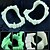 ieftine Masca și accesorii de Halloween-5 bucăți dentară de vampir pentru Halloween, accesorii luminoase pentru îmbrăcăminte, dinți de groază de zombi, dinți de tigru falși, bretele dentare luminoase