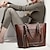 cheap Handbag &amp; Totes-Women&#039;s Tote Shoulder Bag Tote PU Leather Office Daily Going out Tassel Large Capacity Solid Color Black Red Light Brown