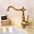 abordables Classiques-robinet de salle de bain monocommande, mitigeur évier robinets de lavabo avec tuyau froid et chaud laiton vintage
