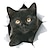 זול מדבקות לרכב-וינסטון &amp; מדבקות חתול תלת מימדיות - 2 חבילות - מדבקות קיר לחתול שחור - מדבקות קיר לחתולים לחדר שינה - מקרר - שירותים - רכב - ארוז לקמעונאות