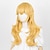 abordables Perruques de déguisement-Perruque de princesse dorée avec boucles d&#039;oreilles et couronne blonde longue perruque de pêche ondulée pour enfants cosplay
