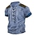 billiga Henley t-shirt för män-Herr T-shirt Grafisk Världskarta Hög krage Kläder 3D-tryck Dagligen Sport Kortärmad Spetsknuten Mönster Mode Designer Stylish Vintage