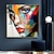 billige Personmalerier-håndlaget veggkunstpalett figurportrett kvinneansikt hjemmeveggdekor rullet lerret (uten ramme)
