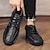 halpa Miesten käsintehdyt kengät-Miesten Bootsit 오피스 / 비즈니스 Käsintehdyt kengät Comfort-kengät Kävely Vapaa-aika Päivittäin Nahka Mukava Nilkkurit Loaferit Musta Khaki Kevät Syksy