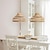 ieftine Design Lustre-candelabru din bambus retro ratan 40/50/60cm lemn de cafea e27 candelabru iluminat de tavan este aplicabil pentru camera de zi dormitor restaurant cafenea bar restaurant club alb cald 110-240v