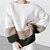 cheap Sweaters &amp; Cardigans-Women&#039;s Pullover Sweater Jumper Jumper Crochet Knit Oversized Crew Neck Color Block Outdoor Daily Stylish Casual Fall Winter Green Khaki S M L