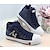 cheap Women&#039;s Sneakers-Women&#039;s Sneakers Canvas Shoes Plus Size Canvas Shoes High Top Sneakers Outdoor Daily Solid Color Flat Heel Round Toe Casual Minimalism Faux Leather Lace-up Blue Dark Blue