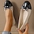 זול מוקסינים לנשים-בגדי ריקוד נשים שטוחות החלקות בלרינה מידות גדולות נעליים רכות יומי צבע אחיד קיץ פפיון שטוח בוהן עגולה אופנתי נוחות מִעוּטָנוּת PU לואפר שחור בז&#039;