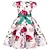 Χαμηλού Κόστους Φορέματα για πάρτι-Παιδιά Κοριτσίστικα Φόρεμα Φόρεμα για πάρτυ Φλοράλ Λουλούδι Κοντομάνικο Επίδοση Γάμου Ειδική Περίσταση Σουρωτά Κομψό Διακοπές Μοντέρνα Πολυεστέρας Μίντι