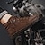 billige Håndlagde sko til herrer-Herre Støvler Retro Desert Boots Håndlagde sko Komfort Sko Gange Fritid Daglig Lær Bekvem Ankelstøvler Tøfler Mørkerød Svart Kakifarget Vår Høst