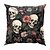 billige Halloween soveværelse-dobbelt side pudebetræk 1 stk skelet blomst blød dekorativ firkantet pudebetræk pudebetræk til soveværelse stue sofa sofa stol dekorationer