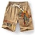 abordables Short graphique pour hommes-Homme Short Short d&#039;été Short de plage Cordon Taille elastique Impression 3D Graphic Respirable Doux Court Casual du quotidien Vacances Design Style Ethnique Marron clair Bleu Micro-élastique