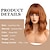 Недорогие Парик из искусственных волос без шапочки-основы-каштановые парики с челкой рыжий парик оранжевый красный парик длина до плеч волнистый парик средняя часть волос парик для женщин