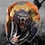 Недорогие мужская 3d футболка-Муж. Футболка Животное Волк Вырез под горло Одежда 3D печать на открытом воздухе Хэллоуин Длинный рукав С принтом Винтаж Мода Оригинальный рисунок
