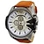 ieftine Ceasuri Quartz-Bărbați Ceasuri de cuarț Cadran mare Ceas Casual Afacere Ora mondială Decorațiuni Piele Uita-te