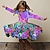 cheap Girl&#039;s 3D Dresses-Girls&#039; 3D Floral Dress Long Sleeve 3D Print Fall Winter Sports &amp; Outdoor Daily Holiday Cute Casual Beautiful Kids 3-12 Years Casual Dress A Line Dress Above Knee Polyester Regular Fit