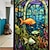 cheap Window Films-Stained Glass Window Privacy Film, UV Blocking Window Film, Colorful Flower Pattern Door Covering for Bathroom Office Kitchen Window Home Decor
