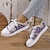 Χαμηλού Κόστους Γυναικεία Sneakers-Γυναικεία Αθλητικά Παπούτσια Παπούτσια από Καραβόπανο Εκτύπωση παπούτσια Μεγάλα Μεγέθη Παπούτσια από Καραβόπανο Καθημερινά 3D Καλοκαίρι Κορδόνια Επίπεδο Τακούνι Στρογγυλή Μύτη