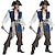 cheap Movie &amp; TV Theme Costumes-Pirate Halloween Group Couples Costumes Men&#039;s Women&#039;s Movie Cosplay Cosplay Costumes Blue Vest Top Pants Halloween Carnival Masquerade Polyester