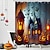 baratos Cortinas de chuveiro de Halloween-cortina de chuveiro de terror de halloween com ganchos decoração de banheiro de halloween cortina de chuveiro de tecido à prova dwaterproof água conjunto com 12 pacote de ganchos de plástico