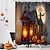 baratos Cortinas de chuveiro de Halloween-cortina de chuveiro de terror de halloween com ganchos decoração de banheiro de halloween cortina de chuveiro de tecido à prova dwaterproof água conjunto com 12 pacote de ganchos de plástico