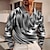 cheap Men&#039;s V Neck Polos-Men&#039;s Polo Shirt Golf Shirt Optical Illusion Graphic Prints Turndown Blue-Green Blue Brown Green Gray Outdoor Street Long Sleeve Print Clothing Apparel Sports Fashion Streetwear Designer