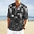 billige Hawaii-skjorte til mænd-Herre Skjorte Plæd / Tern Grafiske tryk Geometri Høj krave Gul Blå Grøn Grå udendørs Gade Langærmet Trykt mønster Tøj Mode Gade Designer Afslappet
