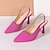 cheap Women&#039;s Heels-Women&#039;s Heels Pumps Pink Shoes Dress Shoes Plus Size Party Work Daily Solid Color Stiletto Heel Pointed Toe Elegant Fashion Minimalism Faux Leather Buckle Pink Orange