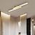 abordables Luces de techo-Lámpara de techo minimalista, tira larga, lámpara de techo semiempotrada, candelabros modernos, luces lineales cercanas al techo para sala de estar, dormitorio, pasillo, cocina, solo regulable con