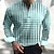 cheap Men&#039;s Henley Shirt-Men&#039;s Shirt Plaid / Check Graphic Prints Geometry V Neck White Yellow Pink Blue Green Outdoor Street Long Sleeve Print Clothing Apparel Fashion Streetwear Designer Casual