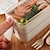 billige Kjøkkenoppbevaring-900 ml bærbar matboks 3 lag hvetestrå bento bokser mikrobølgeovn servise mat lagringsbeholder matboks 3 sett 1 sett