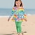 Недорогие 3д наборы для девочек-Девочки 3D Галактика Радужный Футболка и брюки Комплект платьев Набор одежды Длинный рукав 3D печать Весна Осень Зима Активный Мода Повседневные Полиэстер Дети 3-12 лет