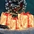 cheap Christmas Lights-Set of 3 Christmas 60 LED Lighted Gift Boxes Transparent Warm White Lighted Christmas Box Decrations Presents Boxs with Red Bows for Christams Tree Yard Home Christams Decorations