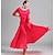 זול הלבשה לריקודים סלוניים-ריקודים סלוניים שמלה צבע טהור בגדי ריקוד נשים הצגה מפלגה שרוול ארוך מילק פייבר