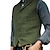 cheap Men&#039;s Vest-Men&#039;s Vest Waistcoat Wedding Event / Party Holiday Wedding Party Vintage 1920s Spring Fall Pocket Polyester Breathable Pure Color Single Breasted V Neck Regular Fit Black Army Green Light Grey Green