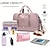 cheap Travel Bags-Women&#039;s Handbag Tote Gym Bag Duffle Bag Fluffy Bag Oxford Cloth Outdoor Travel Zipper Large Capacity Solid Color Black Pink Dark Pink