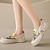 זול סניקרס לנשים-בגדי ריקוד נשים נעלי ספורט נעלי פלטפורמה יומי אנימציה קולור בלוק שטוח בוהן עגולה יום יומי קנבס לואפר שחור צהוב בז&#039;