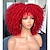 cheap Black &amp; African Wigs-Curly Wig with Bangs for Black Women Short Kinky Curly Wig 14inch Afro Hair Halloween Party Christmas Cosplay Wigs(
