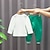 cheap Sets-2 Pieces Toddler Boys Jacket &amp; Pants Outfit Color Block Letter Stripe Long Sleeve Button Set School Fashion Cool Daily Fall Winter 3-7 Years Black Blue Green