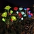abordables Luces de camino y linternas-5 cabezas led solar rosa orquídea flor luz exterior jardín impermeable simulación césped lámpara boda fiesta Navidad decoración paisaje luz