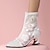 cheap Ankle Boots-Women&#039;s Boots Winter Boots Booties Ankle Boots Outdoor Daily Walking Booties Ankle Boots Winter Rhinestone Embroidery Flower Block Heel Closed Toe Fashion Elegant Sexy Satin Solid Color Black White
