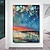 cheap Landscape Paintings-Handmade Oil Painting Canvas Wall Art Decor Original Colorful Night Sky Art Painting for Home Decor With Stretched Frame/Without Inner Frame Painting