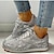 cheap Women&#039;s Sneakers-Women&#039;s Trainers Athletic Shoes Sneakers Bling Bling Shoes Sequins Bling Bling Sneakers Outdoor Daily Sequin Platform Flat Heel Round Toe Sporty Classic Casual Walking Glitter Mesh Lace-up Silver
