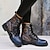 cheap Combat Boots-Women&#039;s Boots Combat Boots Plus Size Daily Booties Ankle Boots Winter Low Heel Casual Comfort PU Lace-up Black Blue Gold