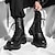 voordelige Vecht laarzen-Voor heren Laarzen Mode laarzen Legerlaarzen Platformlaarzen Casual Brits Dagelijks PU Comfortabel Anti-slip Korte laarsjes / Enkellaarsjes Veters Zwart Herfst Winter