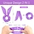 cheap Novelties-5PCS Light Up Hair Bows Scrunchies LED Luminous Rabbit Bunny Ear Scrunchie Ponytail Holders Glow In The Dark Neon Party Supplies